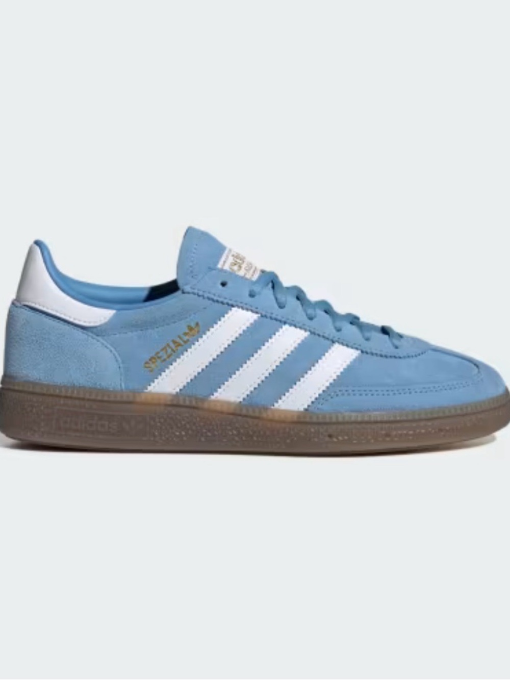 adidas Light Blue Suede Sneakers with White Stripes